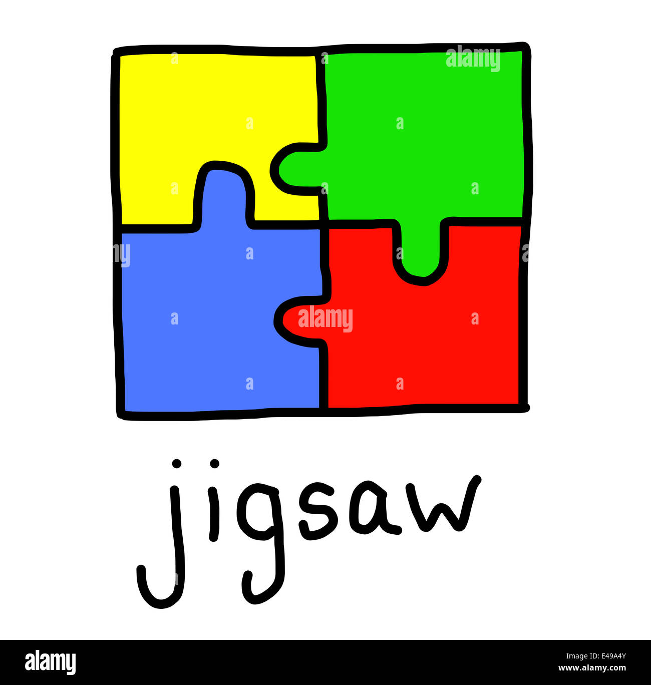 Illustrazione di alfabeto parole - jigsaw Foto Stock