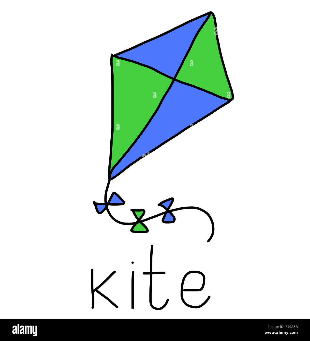 Illustrazione di alfabeto parole - kite Foto Stock