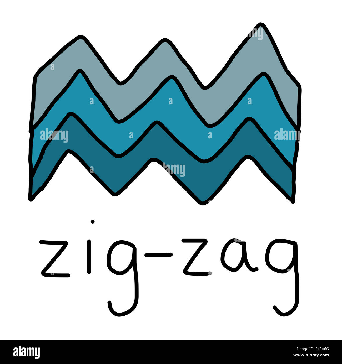 Illustrazione di alfabeto parole - a zig-zag Foto Stock