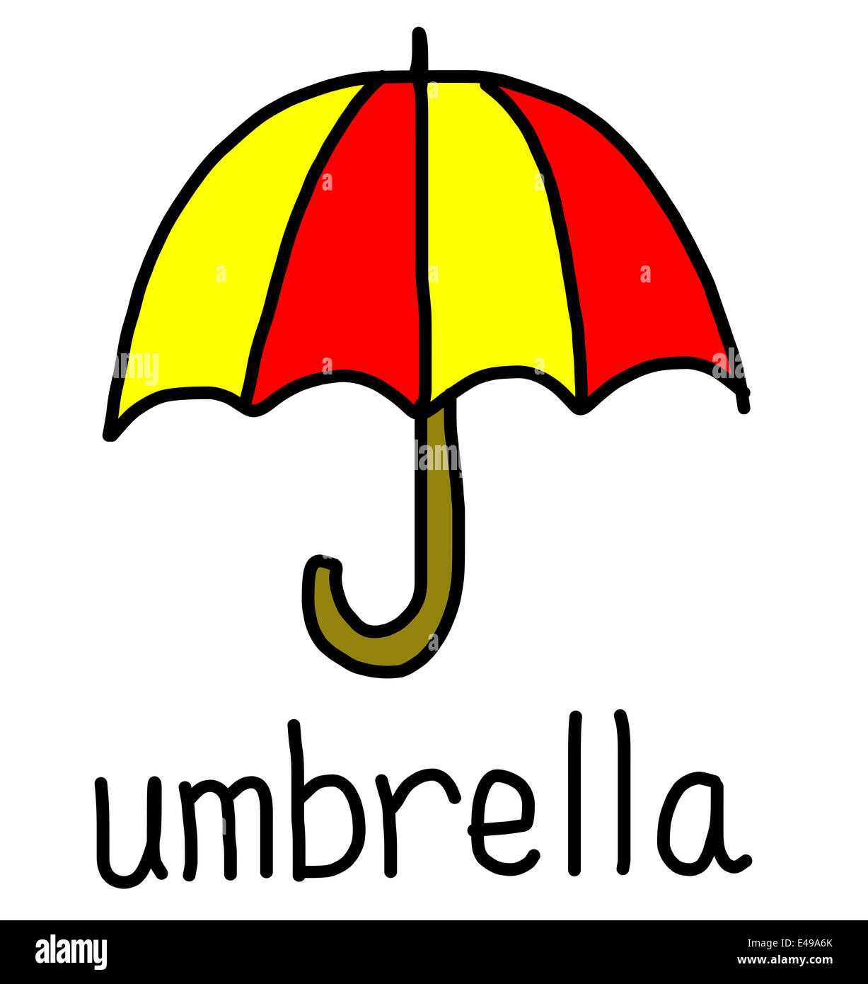 Illustrazione di alfabeto parole - ombrello Foto Stock