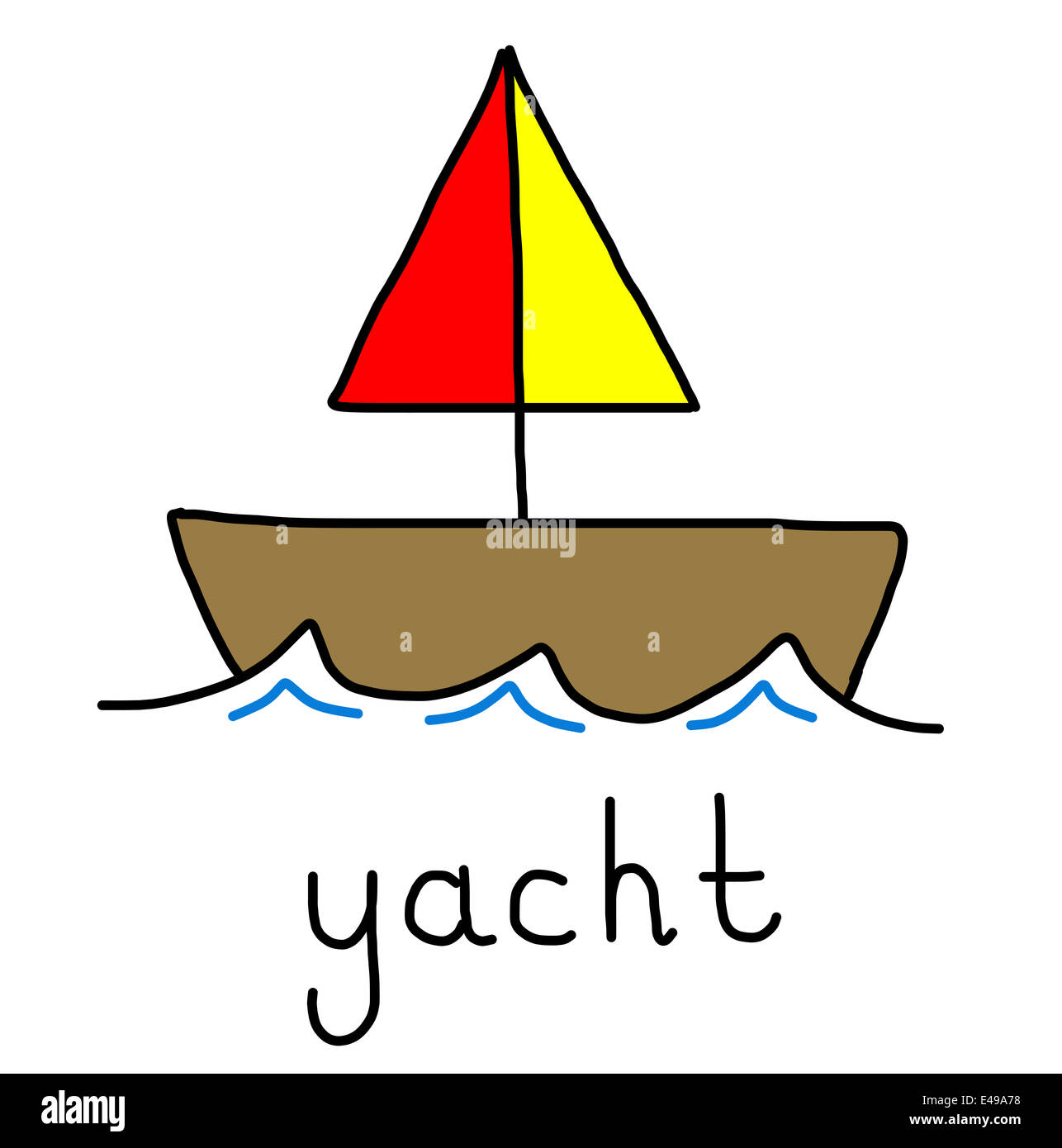 Illustrazione di alfabeto parole - yacht Foto Stock