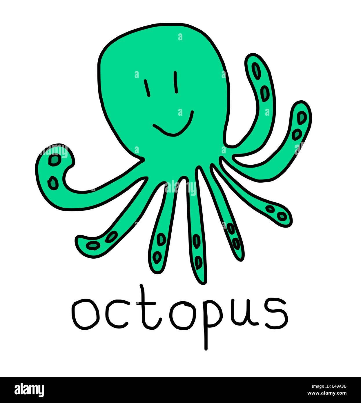 Illustrazione di alfabeto parole - octopus Foto Stock