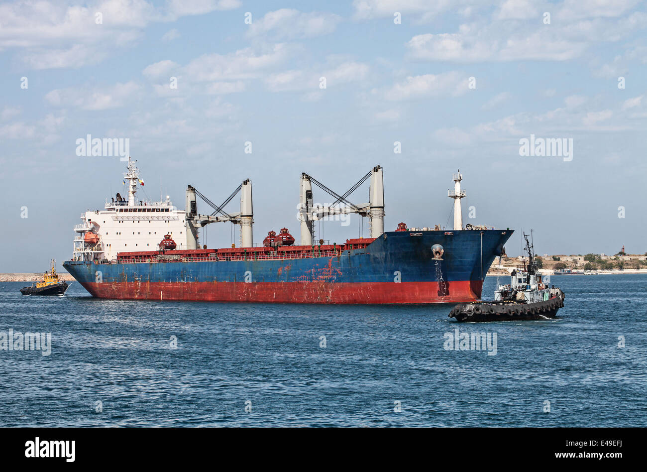 Nave cargo a vela in mare Foto Stock