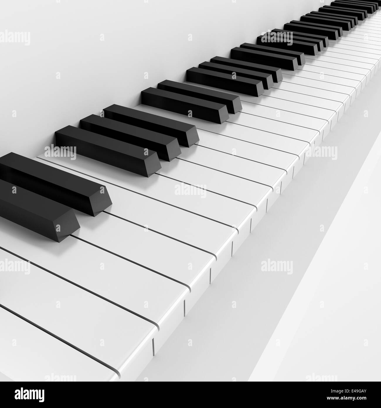 In bianco e nero dei tasti di uno strumento musicale Foto Stock