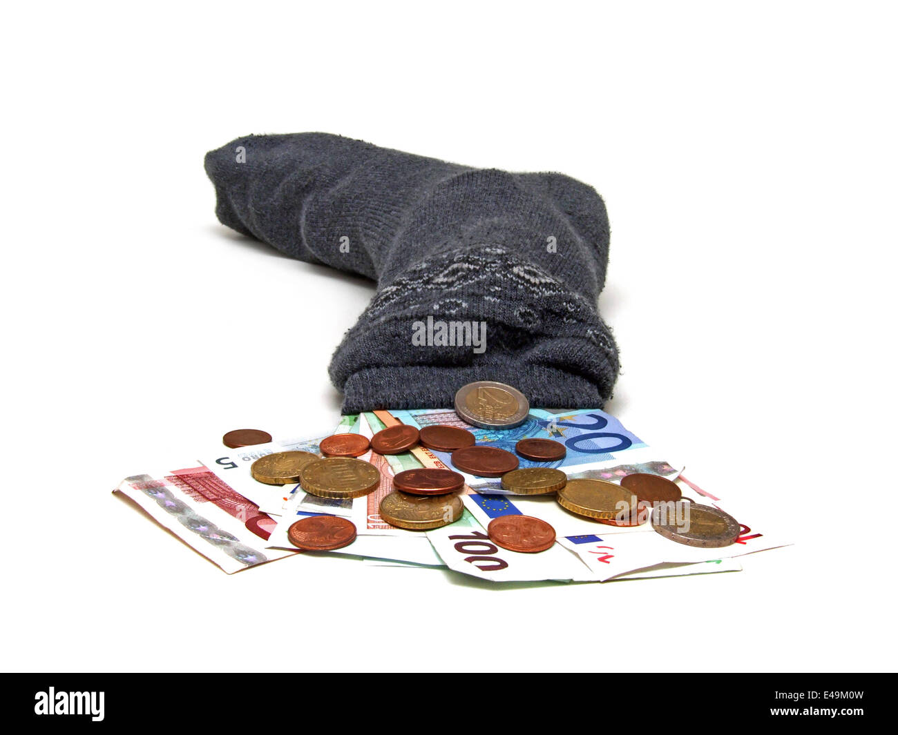 calzino di soldi Foto Stock