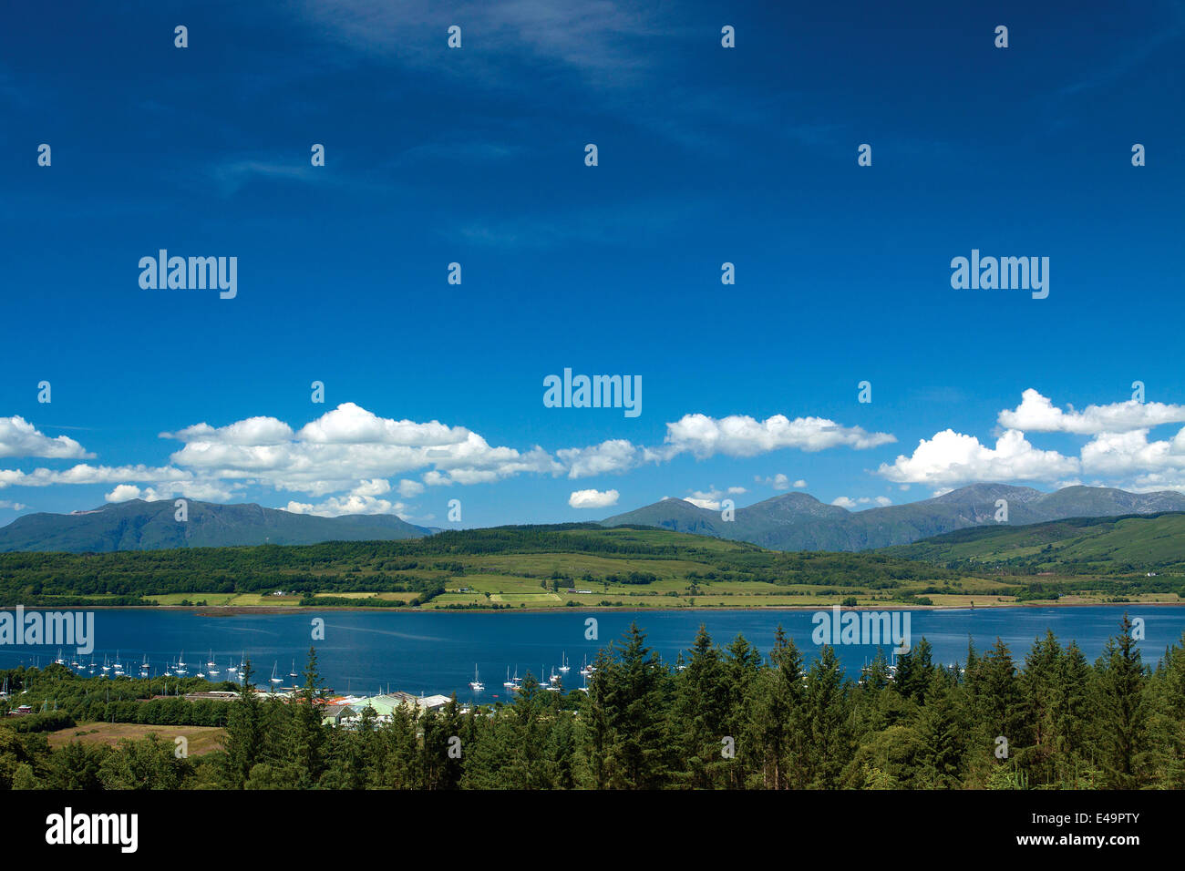 Loch Creran e Ardgour da Sutherland di Grove, Barcaldine, Argyll & Bute Foto Stock