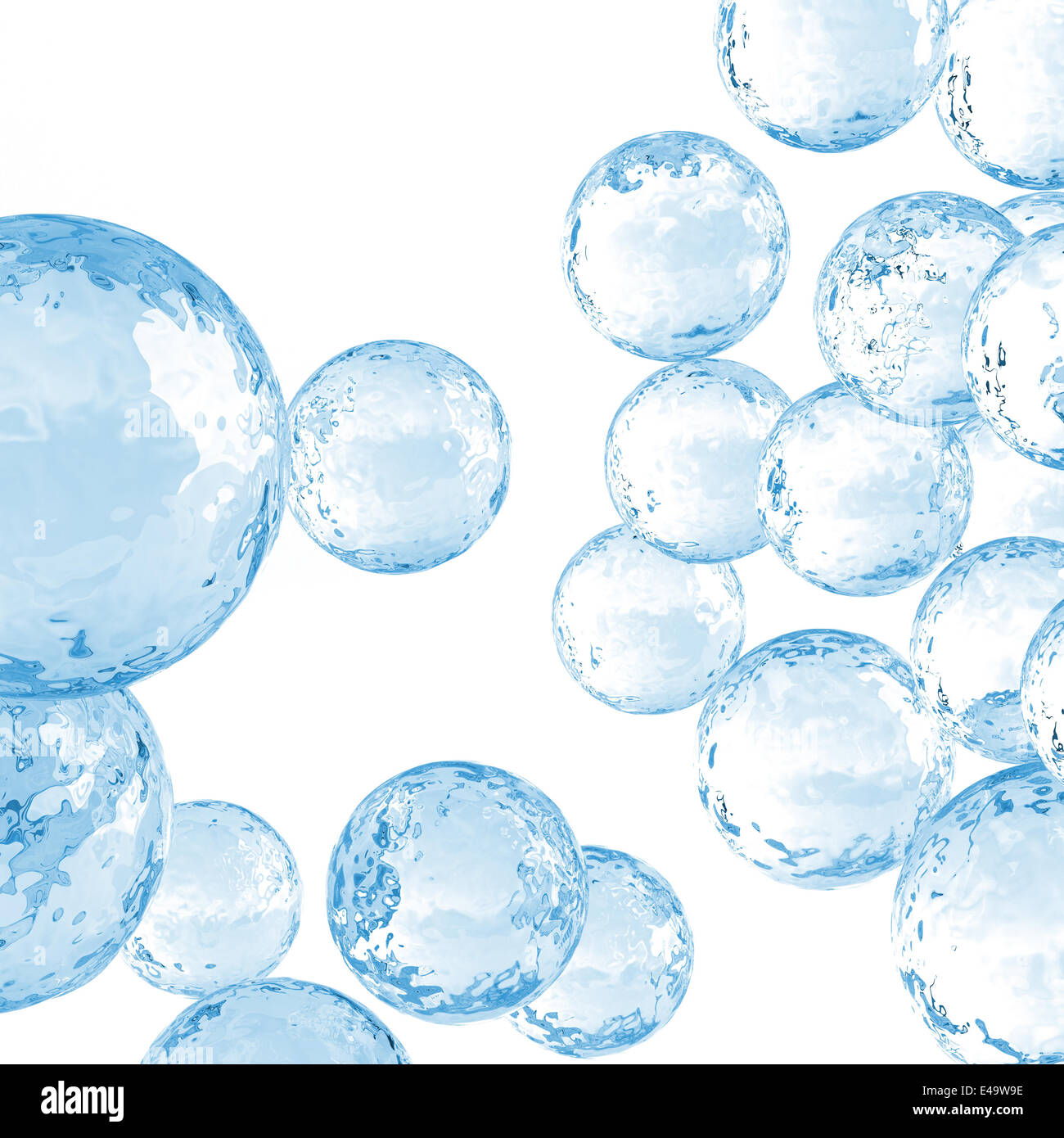 Un grande numero di bolle trasparenti Foto Stock
