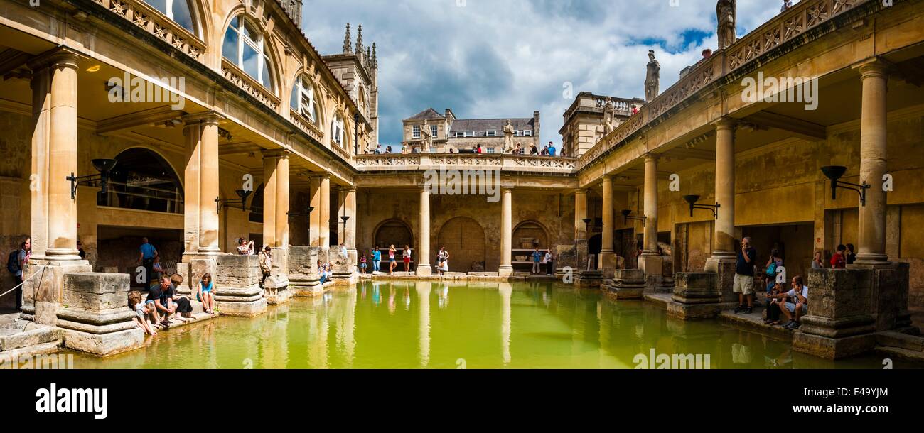 Bagni romani, Sito Patrimonio Mondiale dell'UNESCO, bagno di Avon e Somerset, Inghilterra, Regno Unito, Europa Foto Stock