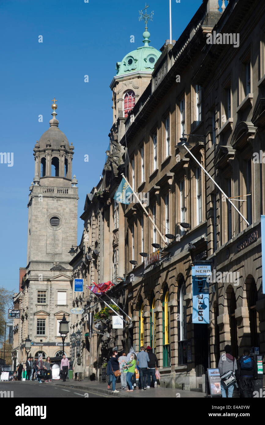 Vista sulla strada della città vecchia, Bristol, Inghilterra, Regno Unito, Europa Foto Stock