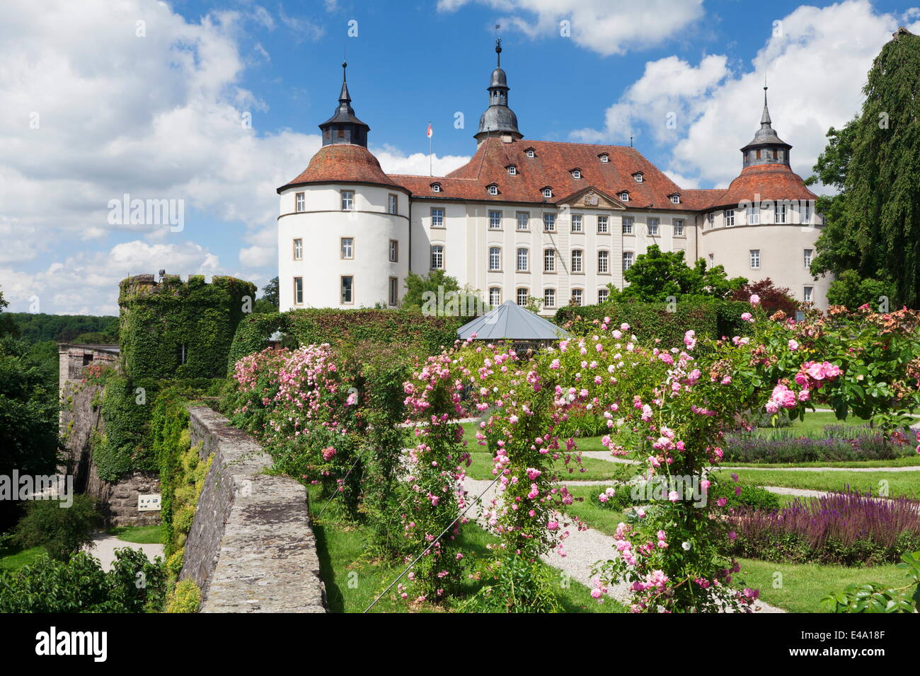 Schloss Langenburg (castello Langenburg), Langenburg, Hohenlohe Regione, Baden Wurttemberg, Germania, Europa Foto Stock