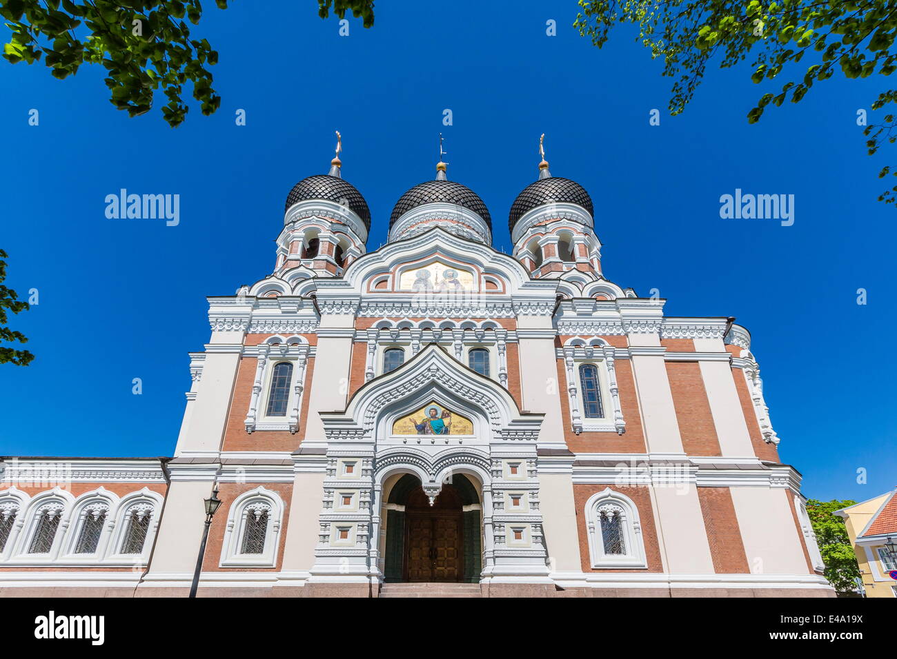 Vista esterna di una chiesa ortodossa nella città capitale di Tallinn, Estonia, Europa Foto Stock