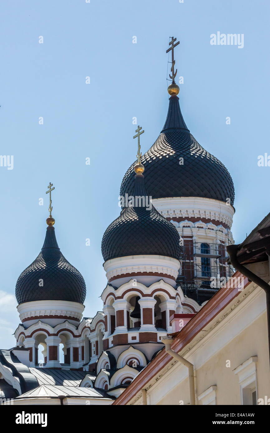Vista esterna di una chiesa ortodossa nella città capitale di Tallinn, Estonia, Europa Foto Stock