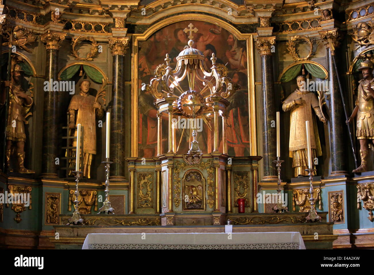 Altare di San-GERVAIS-les-Bains Chiesa, Haute Savoie, Francia, Europa Foto Stock