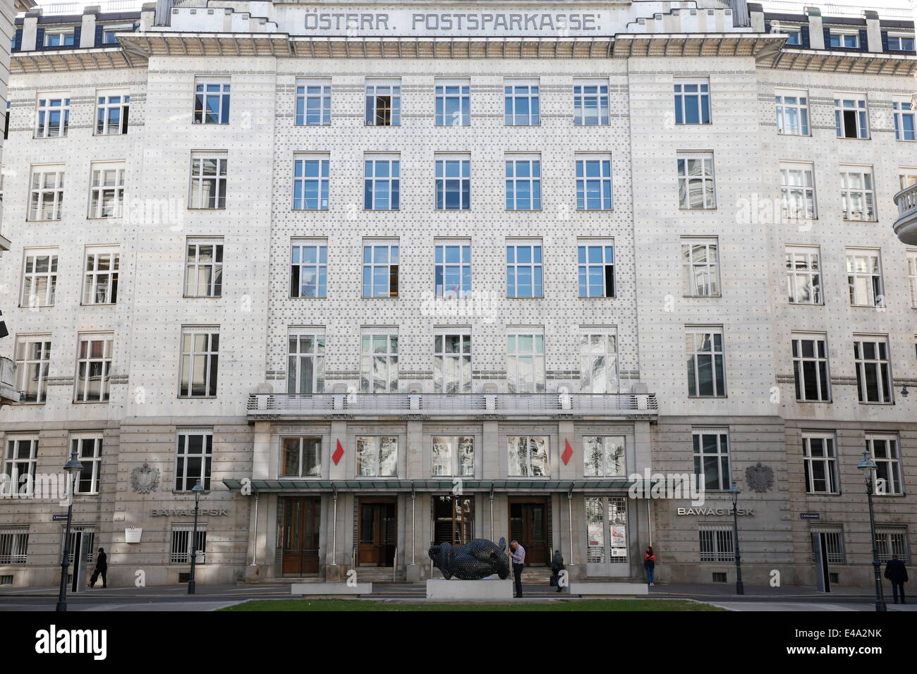 L'Austrian Postal Savings Bank Building, un edificio modernista di Vienna, costruito dall'architetto Otto Wagner, Vienna, Austria Foto Stock