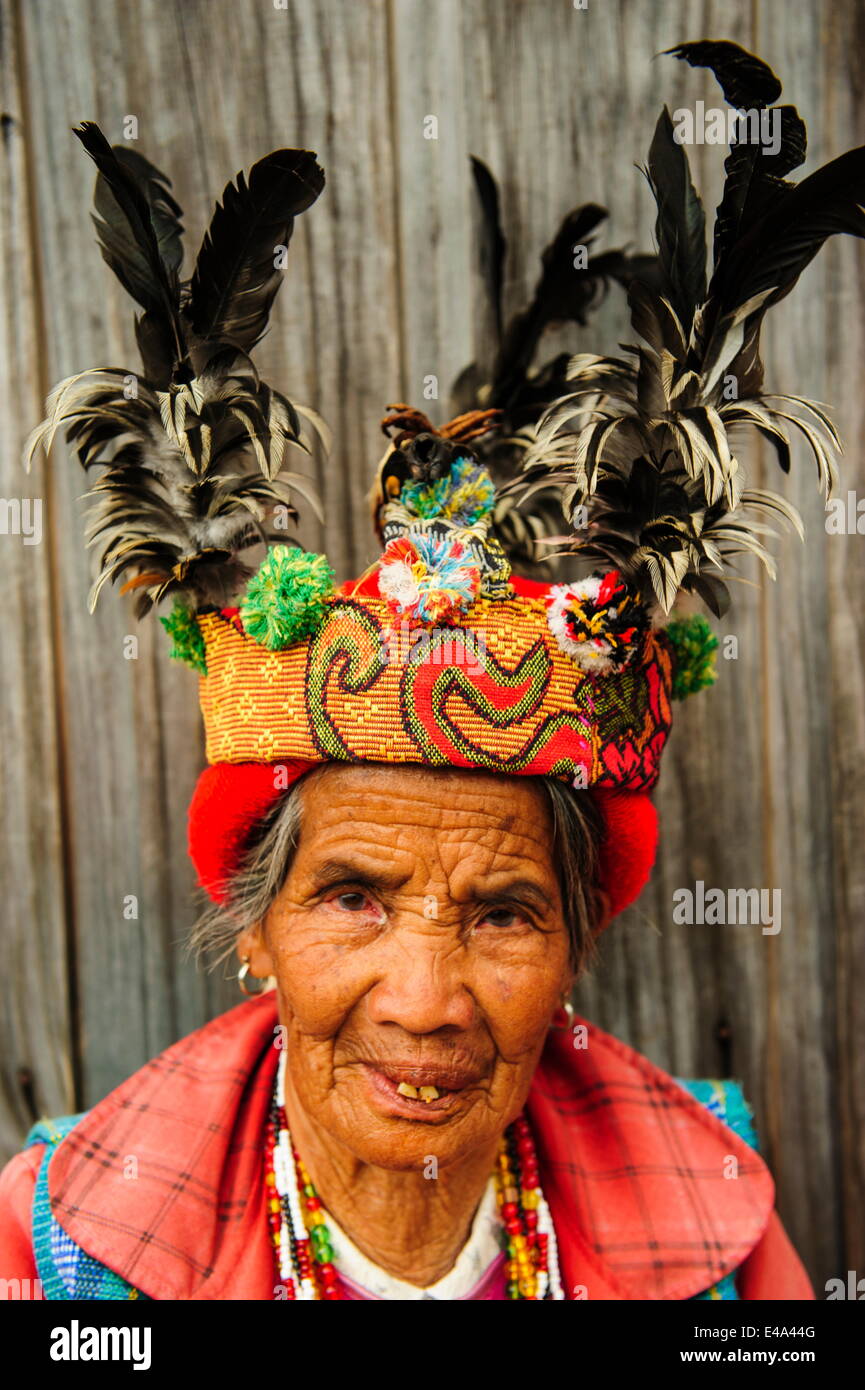 Vestito tradizionale Ifugao donna, Banaue, Sito Patrimonio Mondiale dell'UNESCO, Northern Luzon, Filippine, Sud-est asiatico, in Asia Foto Stock