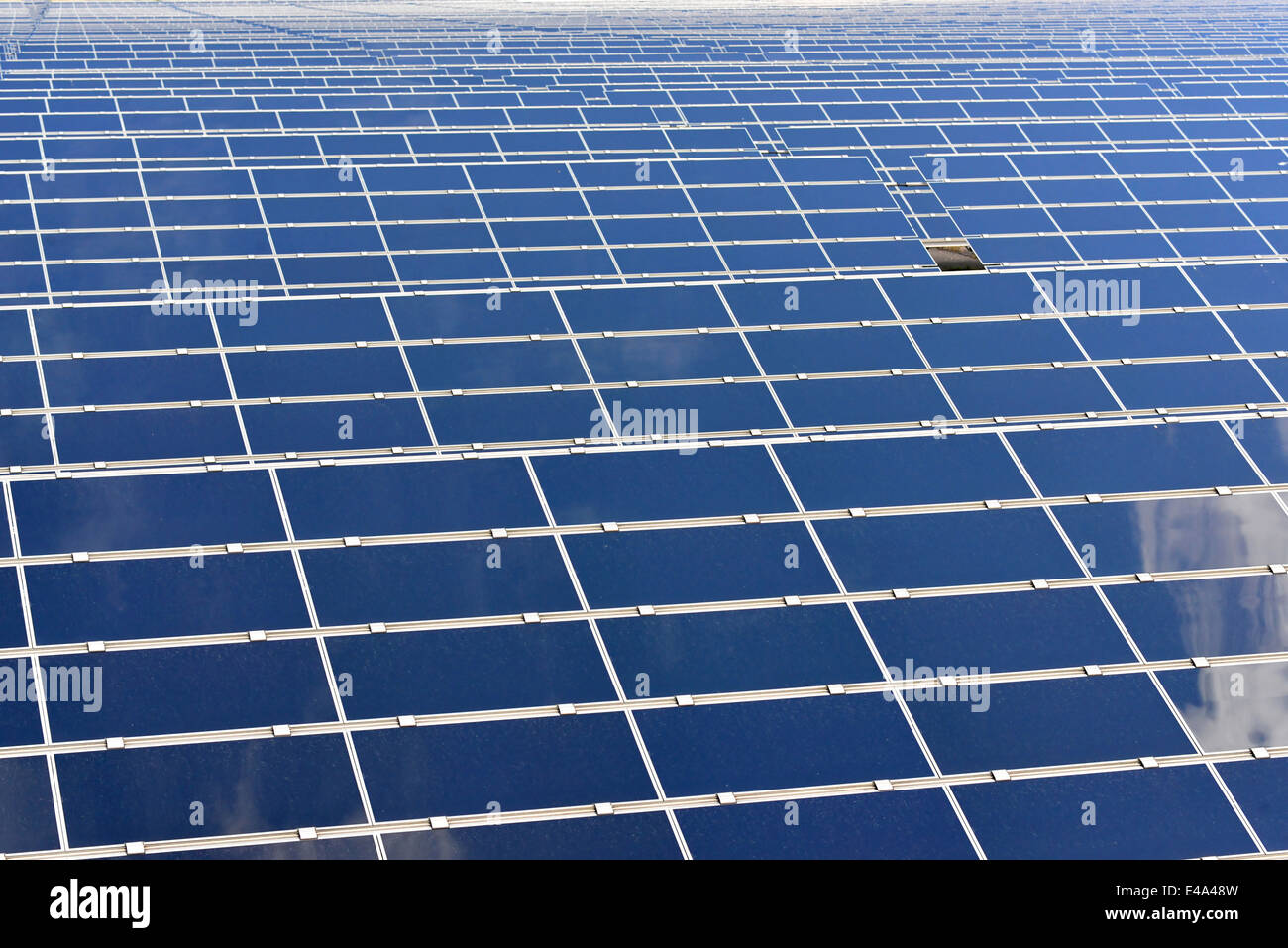 Germania, celle fotoelettriche di Solar Power Plant, vista parziale Foto Stock