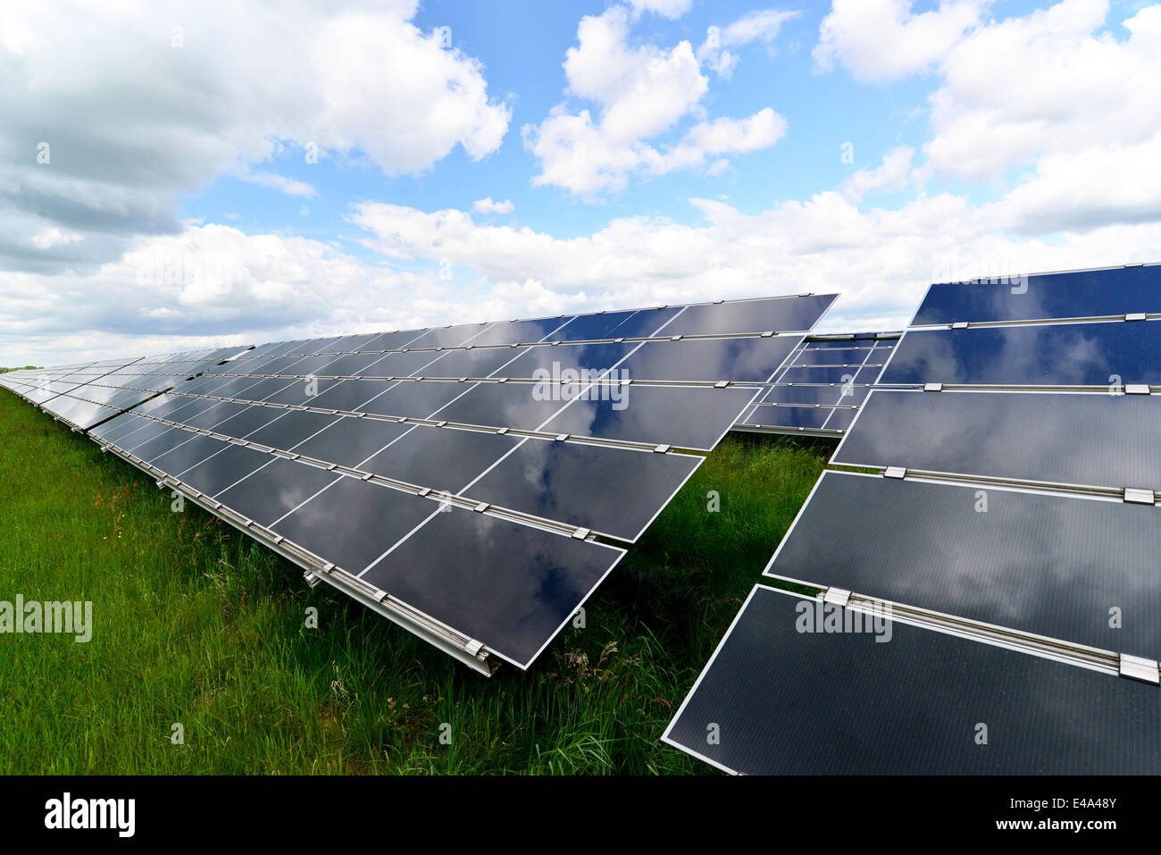 Germania, celle fotoelettriche della centrale solare Foto Stock