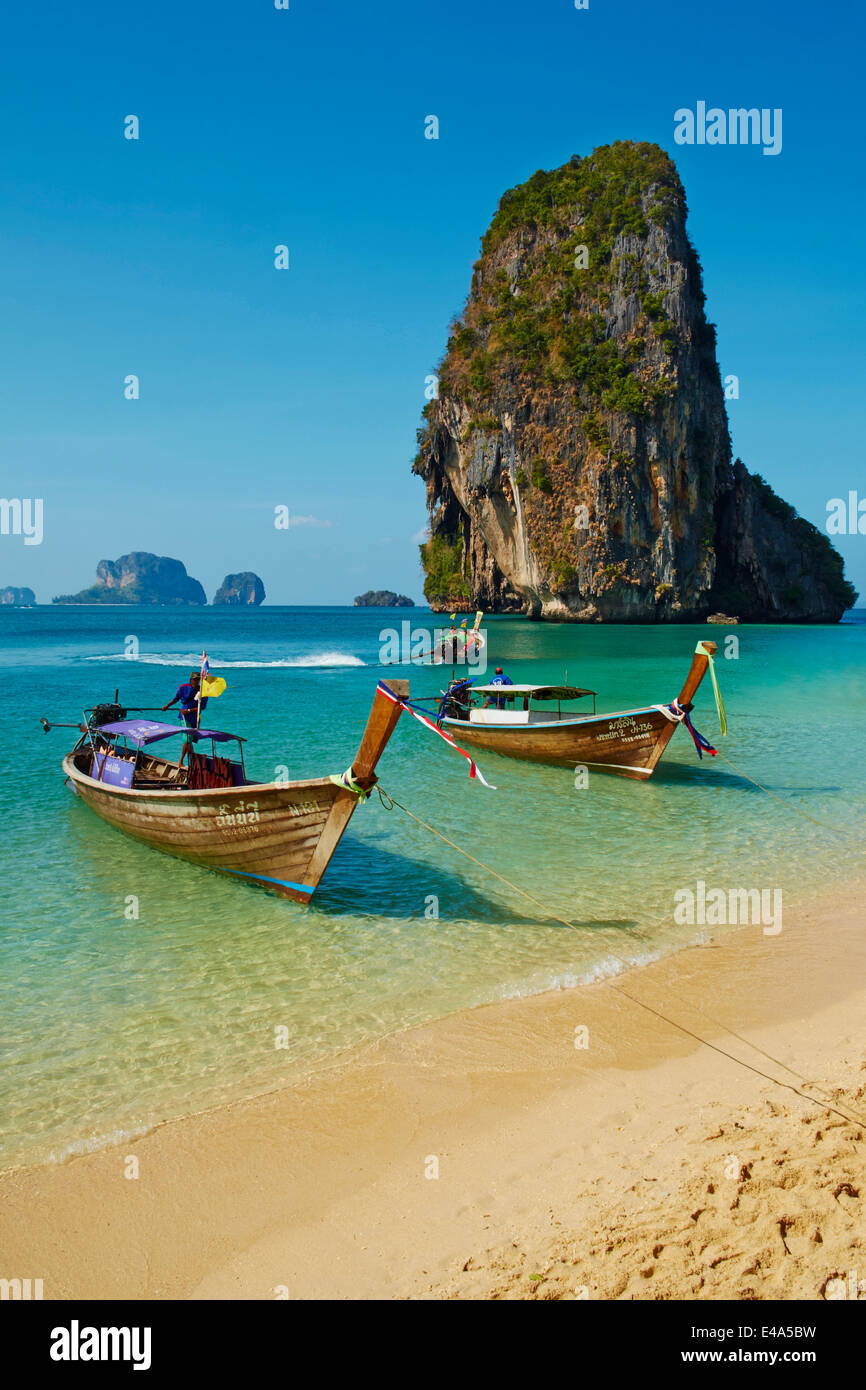 Ao Phra Nang Bay, Railay Beach, Hat Tham Phra Nang Beach, Provincia di Krabi, Thailandia, Sud-est asiatico, in Asia Foto Stock