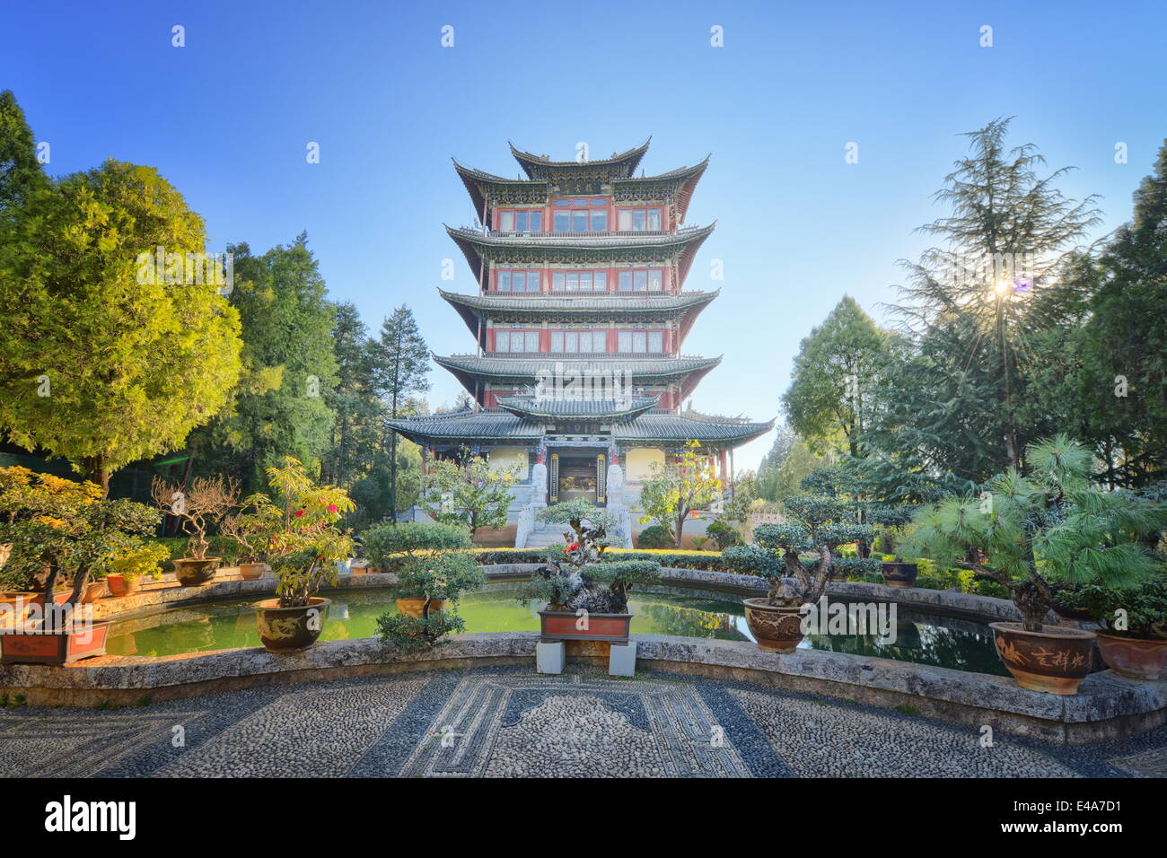 Padiglione della chiarezza eterna su Lion Hill a Lijiang, Yunnan, Cina e Asia Foto Stock