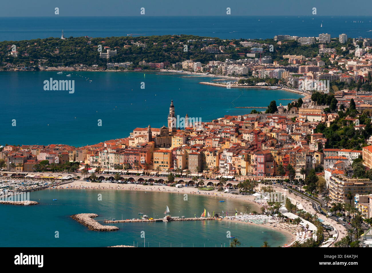 Menton e Cap Martin, Provence-Alpes-Côte d'Azur, Costa Azzurra, Francia, Mediterraneo, Europa Foto Stock