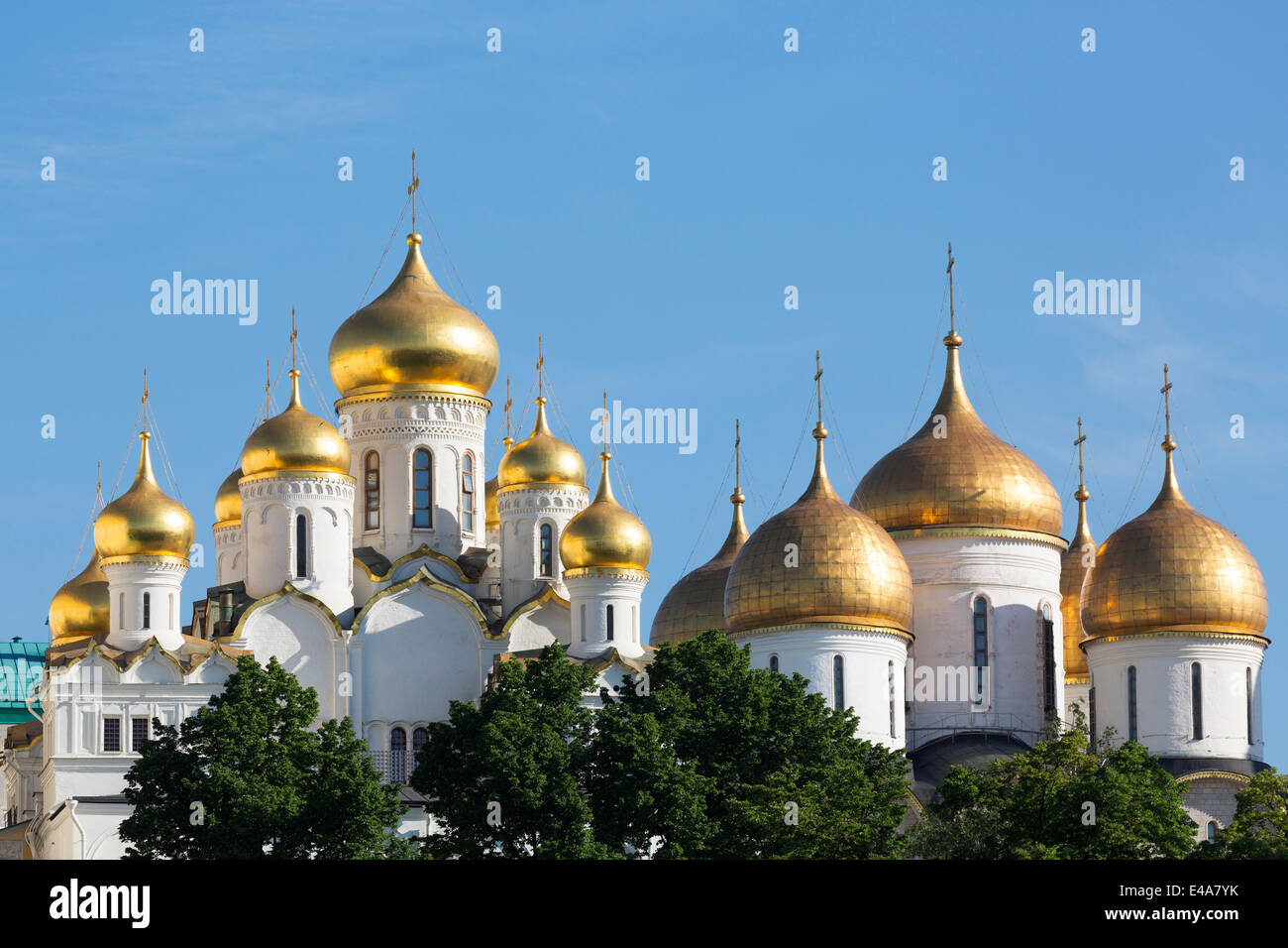Cattedrale dell'Annunciazione del Cremlino, Sito Patrimonio Mondiale dell'UNESCO, Mosca, Russia, Europa Foto Stock