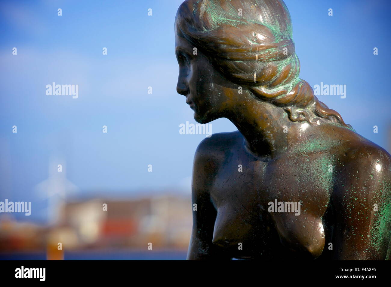 Chiudere fino alla statua della Sirenetta a Copenhagen, in Danimarca, in Scandinavia, Europa Foto Stock