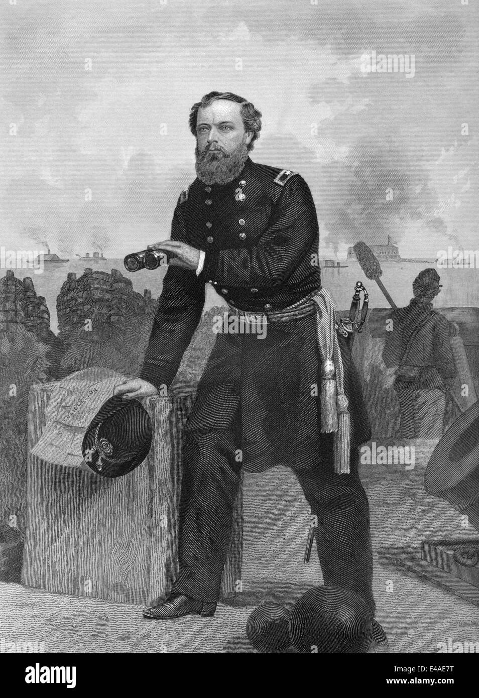 Quincy Adams Gillmore, 1825 - 1888, un americano di ingegnere civile, autore e un generale dell'esercito del sindacato durante la American libe Foto Stock
