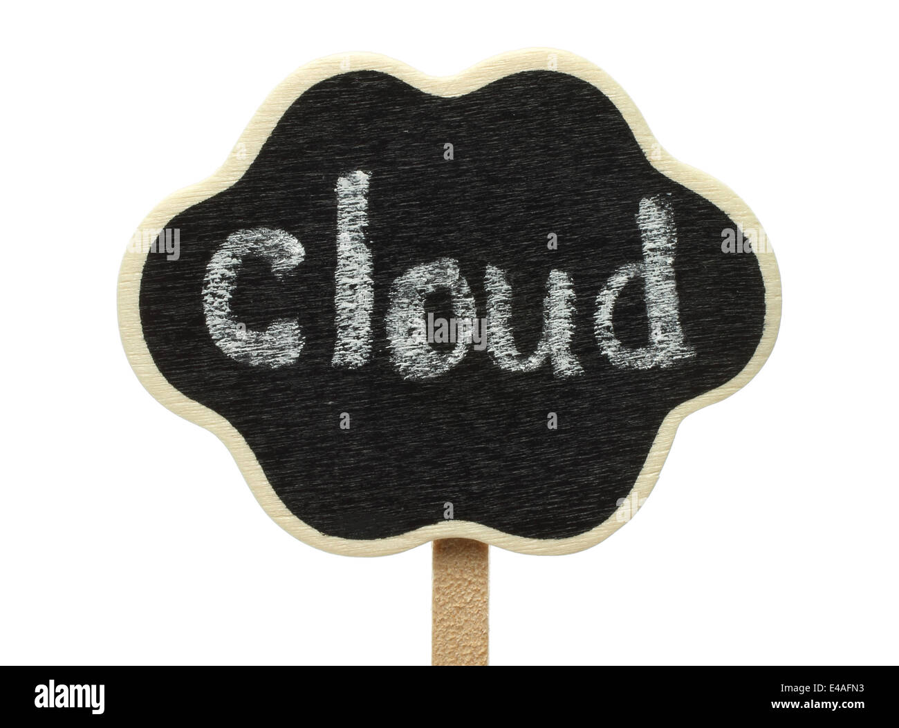 Forma di Cloud blackboard su sfondo bianco Foto Stock