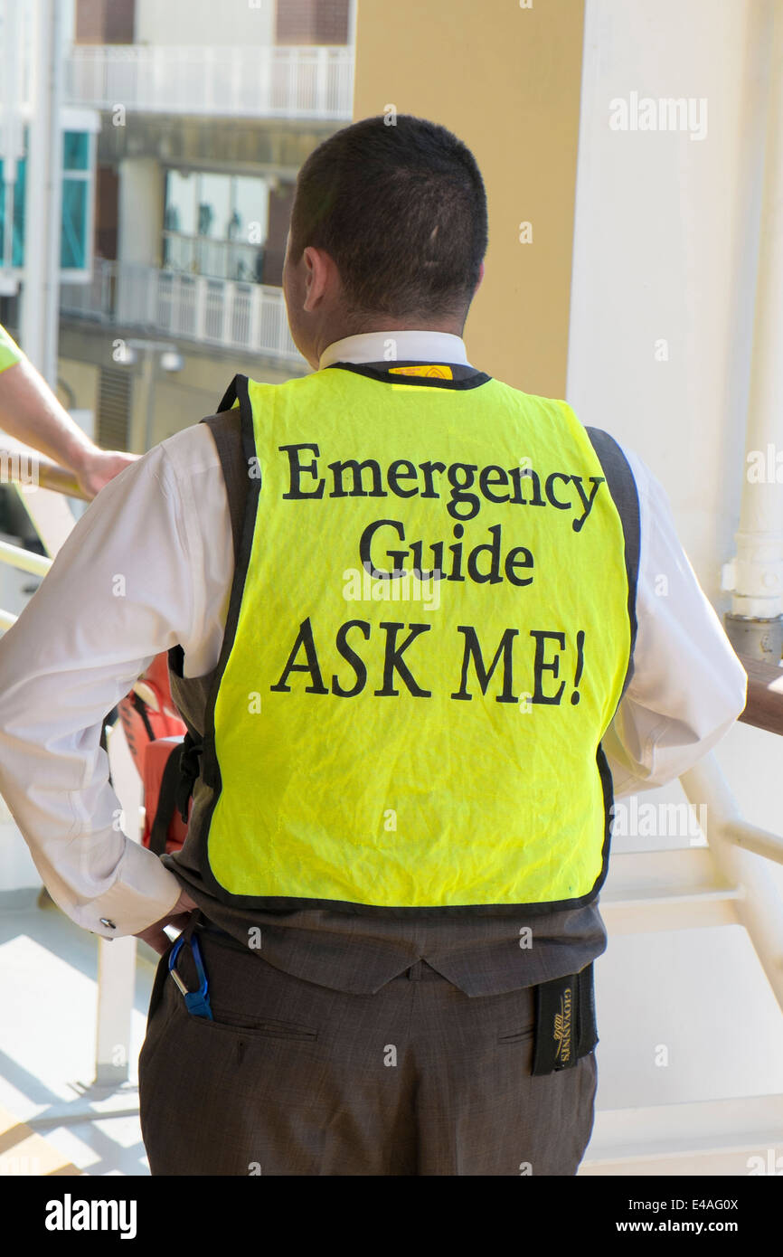 Guida di emergenza Royal Caribbean Cruise Ship Tampa Florida USA la brillantezza dei mari Foto Stock