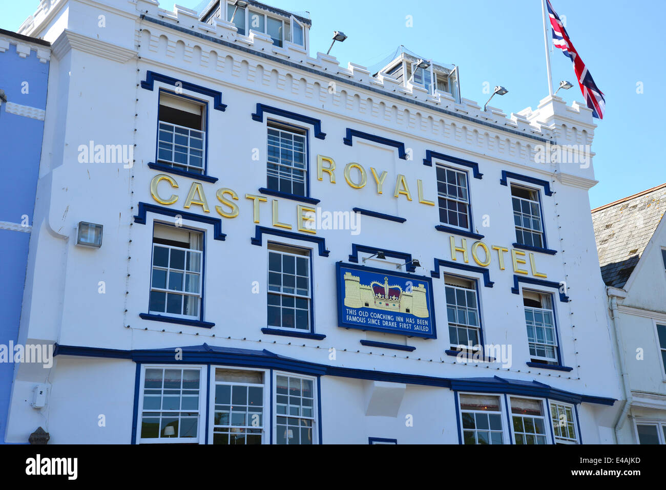 17th Century Royal Castle Hotel, The Quay, Dartmouth, Devon, Inghilterra, Regno Unito Foto Stock