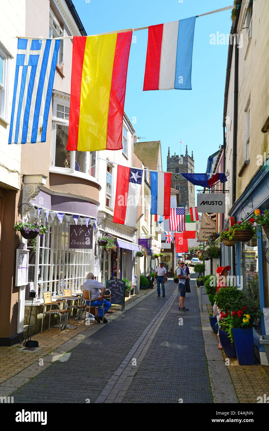 FOSS Street, Dartmouth, Devon, Inghilterra, Regno Unito Foto Stock