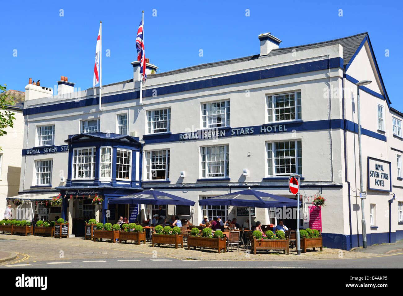 Xvii secolo Royal 7 stars Hotel, Le Pianure, Totnes, a sud del distretto di prosciutto, Devon, Inghilterra, Regno Unito Foto Stock