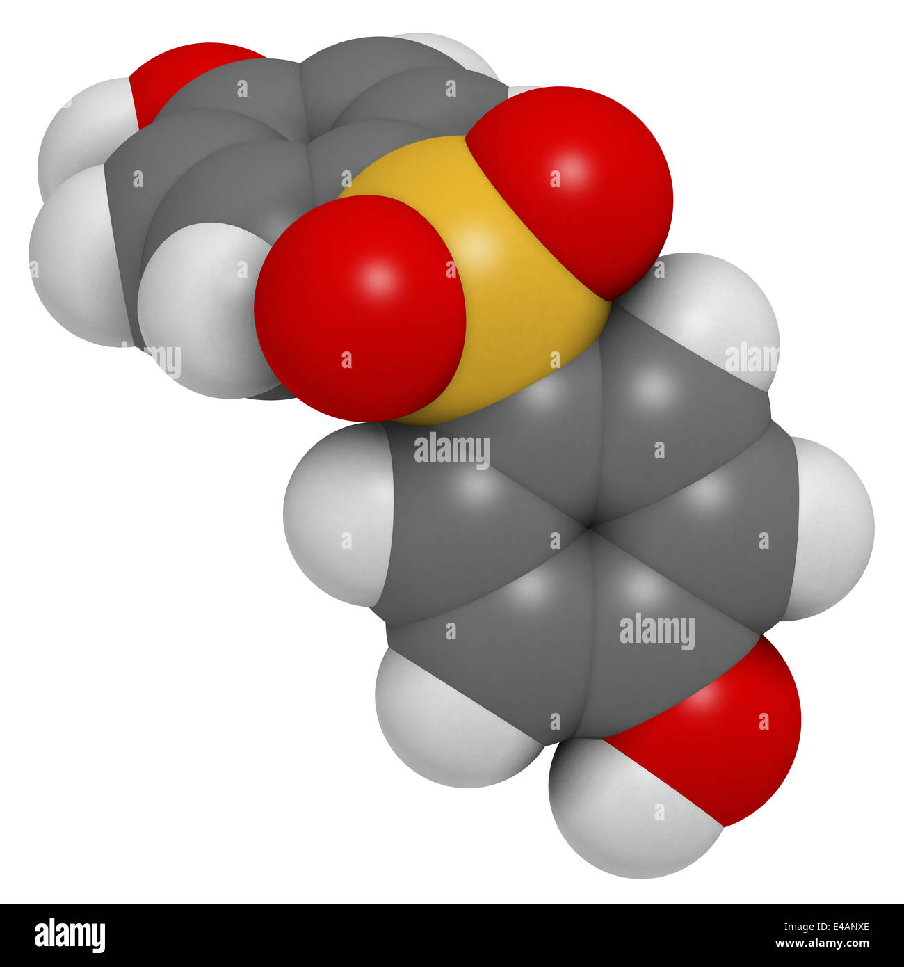 Bisfenolo S (BPS) plastificante molecola. Utilizzato come agente di indurimento in colle epossidiche e come alternativa al BPA. Foto Stock