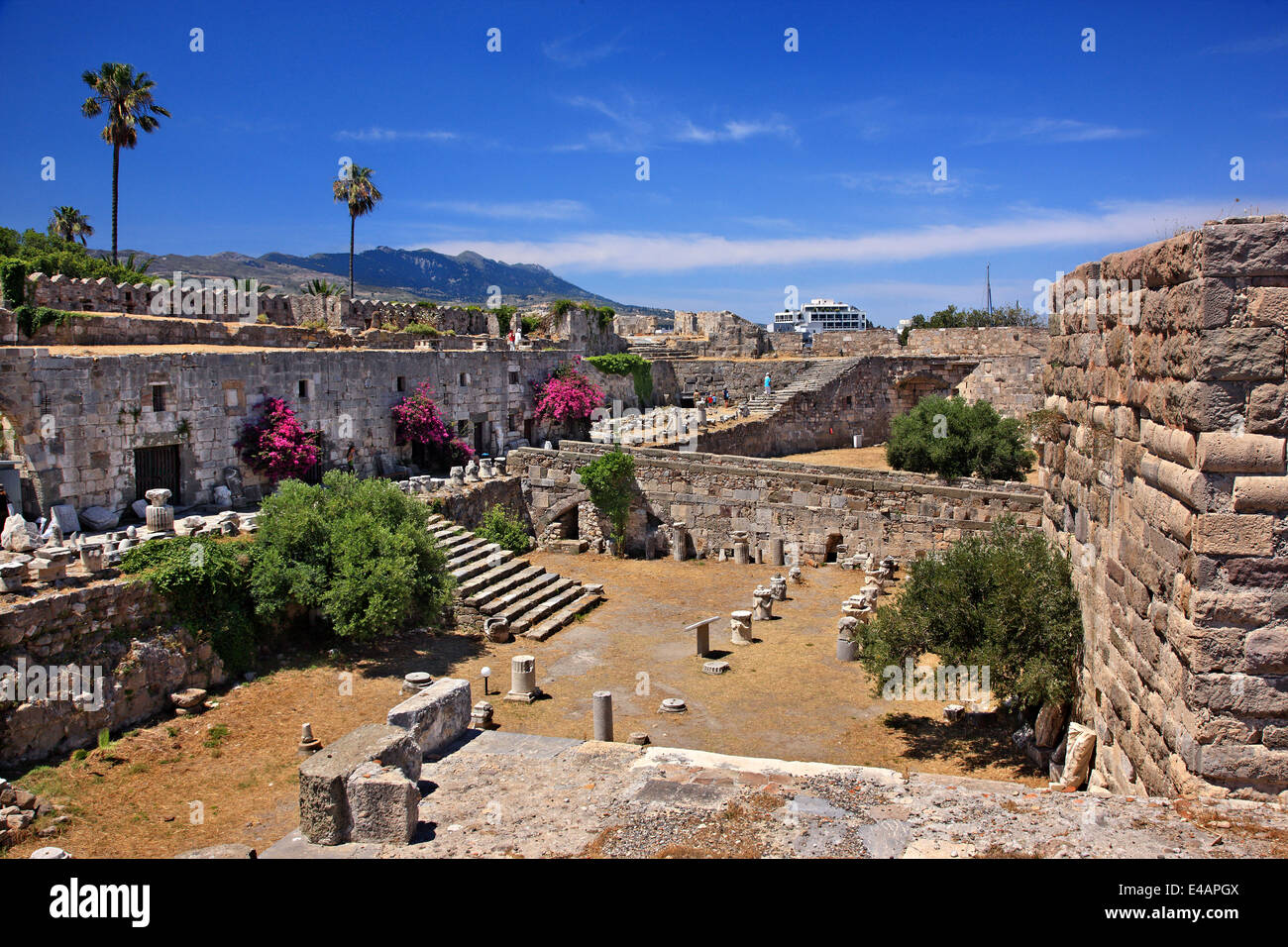 All interno del castello di Neratzia (o 'Nerantzia'- castello dei cavalieri), la città di Kos, isola di Kos, Dodecanneso, Mar Egeo, Grecia. Foto Stock