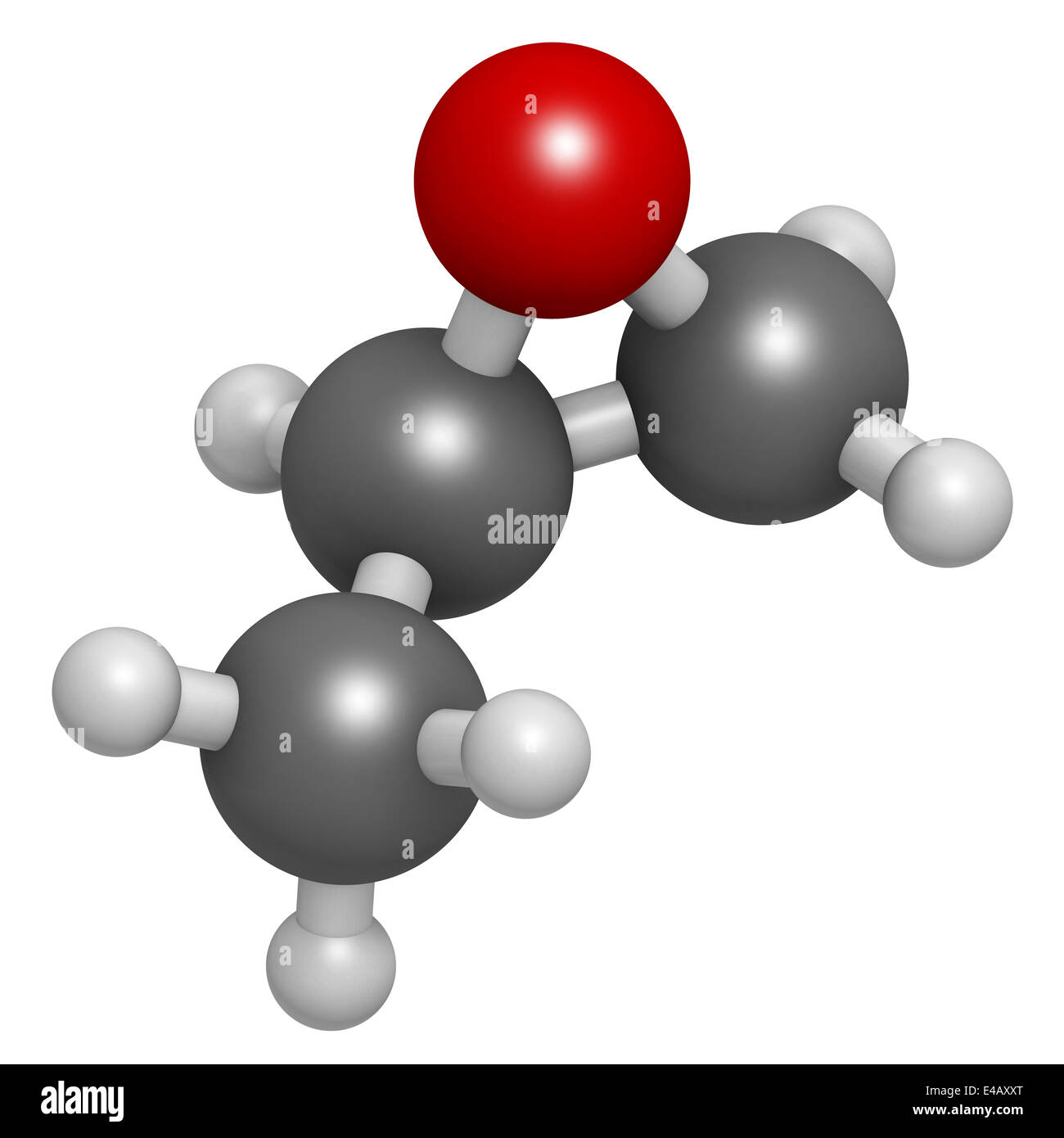 Ossido di propilene molecola. Utilizzato come fumigante nella pastorizzazione di mandorle e pistacchi di Bronte. Foto Stock