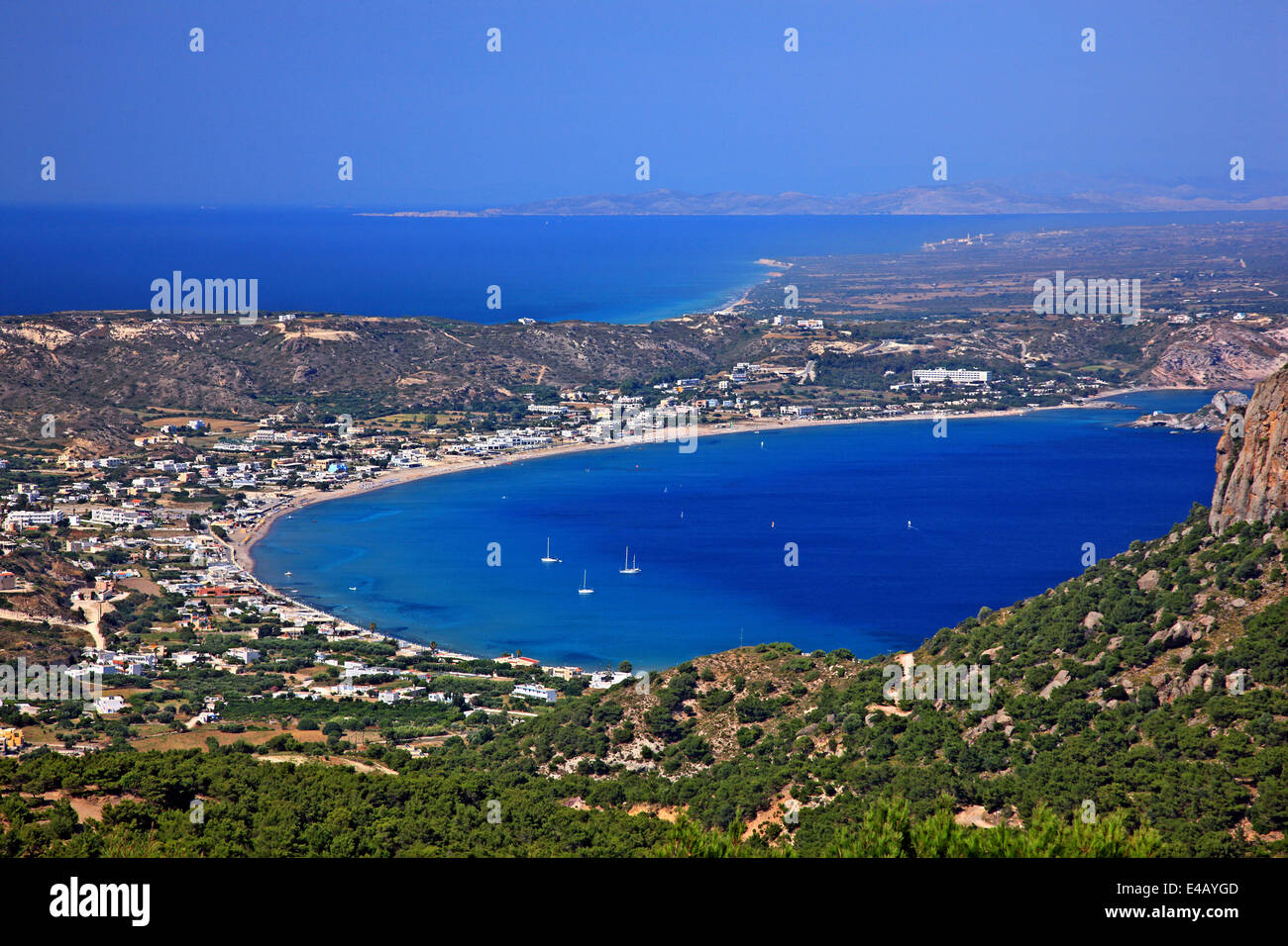 La baia di Kefalos, isola di Kos, Dodecanneso, Mar Egeo, Grecia Foto Stock