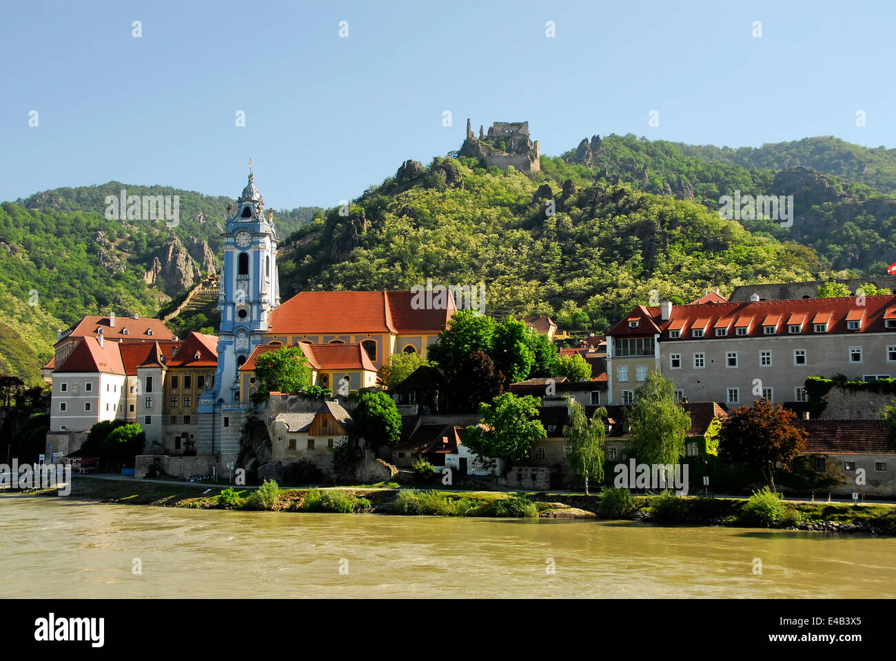 Durnstein sul fiume Danubio in Austria Foto Stock