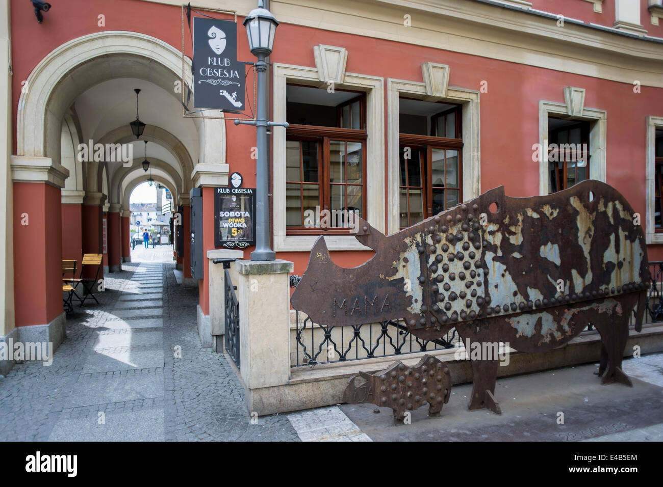 Wroclaw Vecchio Mercato in estate giornata di sole Foto Stock