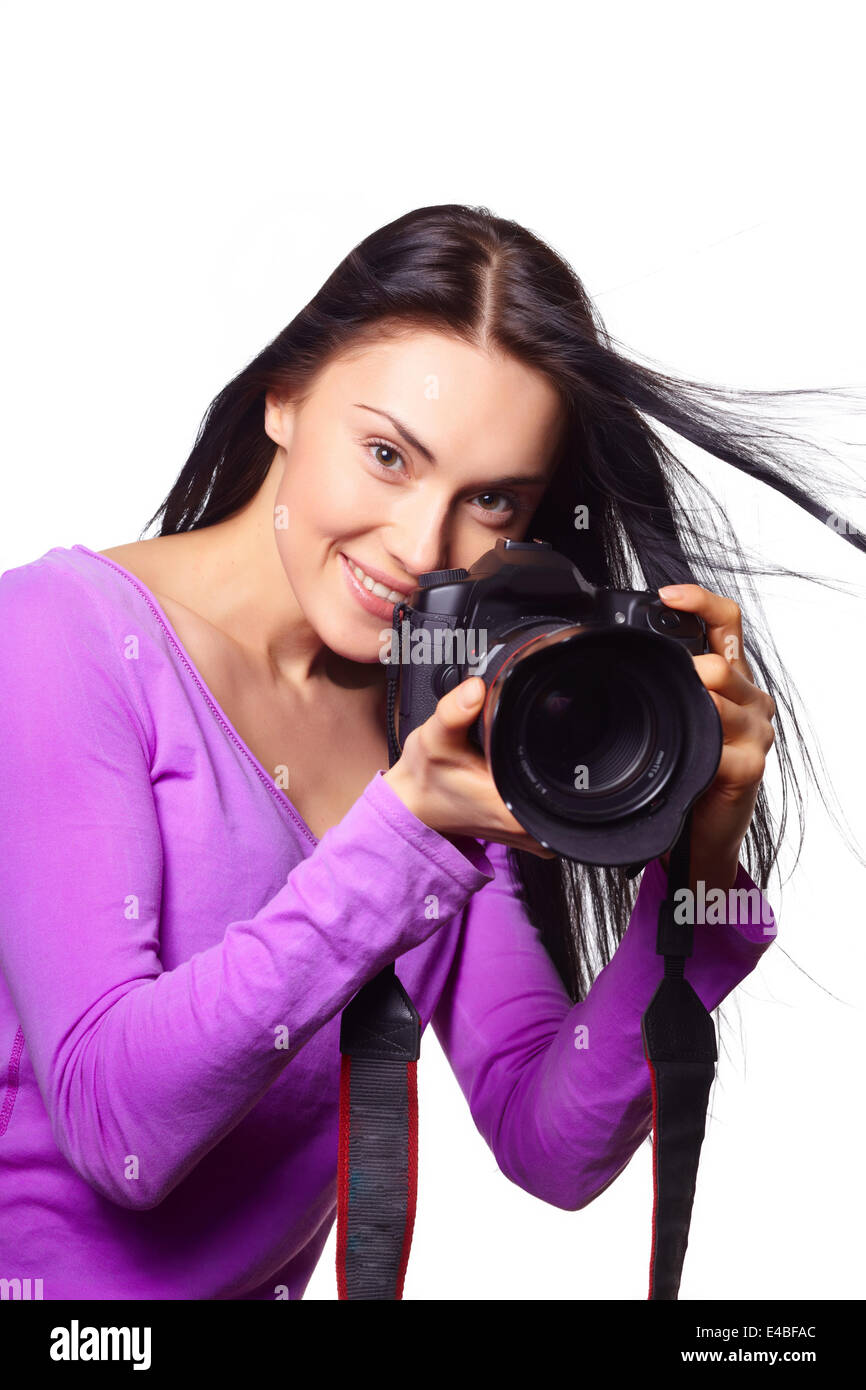 Photographe femmina Foto Stock