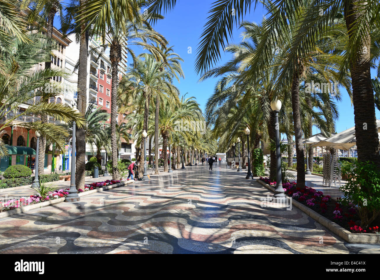 Explanada de España, Alicante, Costa Blanca, Alicante provincia, il Regno di Spagna Foto Stock