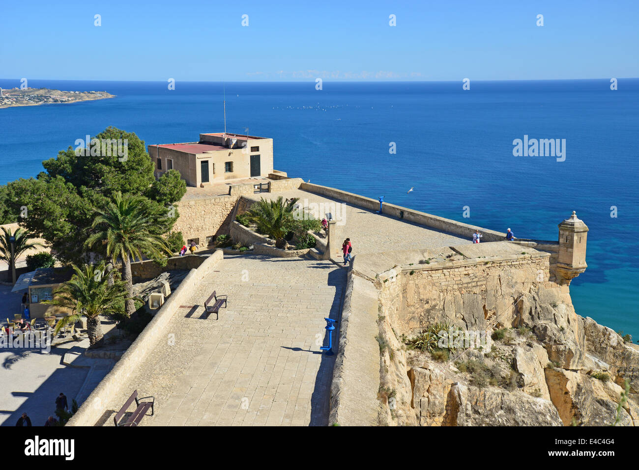 Santa Bárbara Castle, Alicante, Costa Blanca, Alicante provincia, il Regno di Spagna Foto Stock