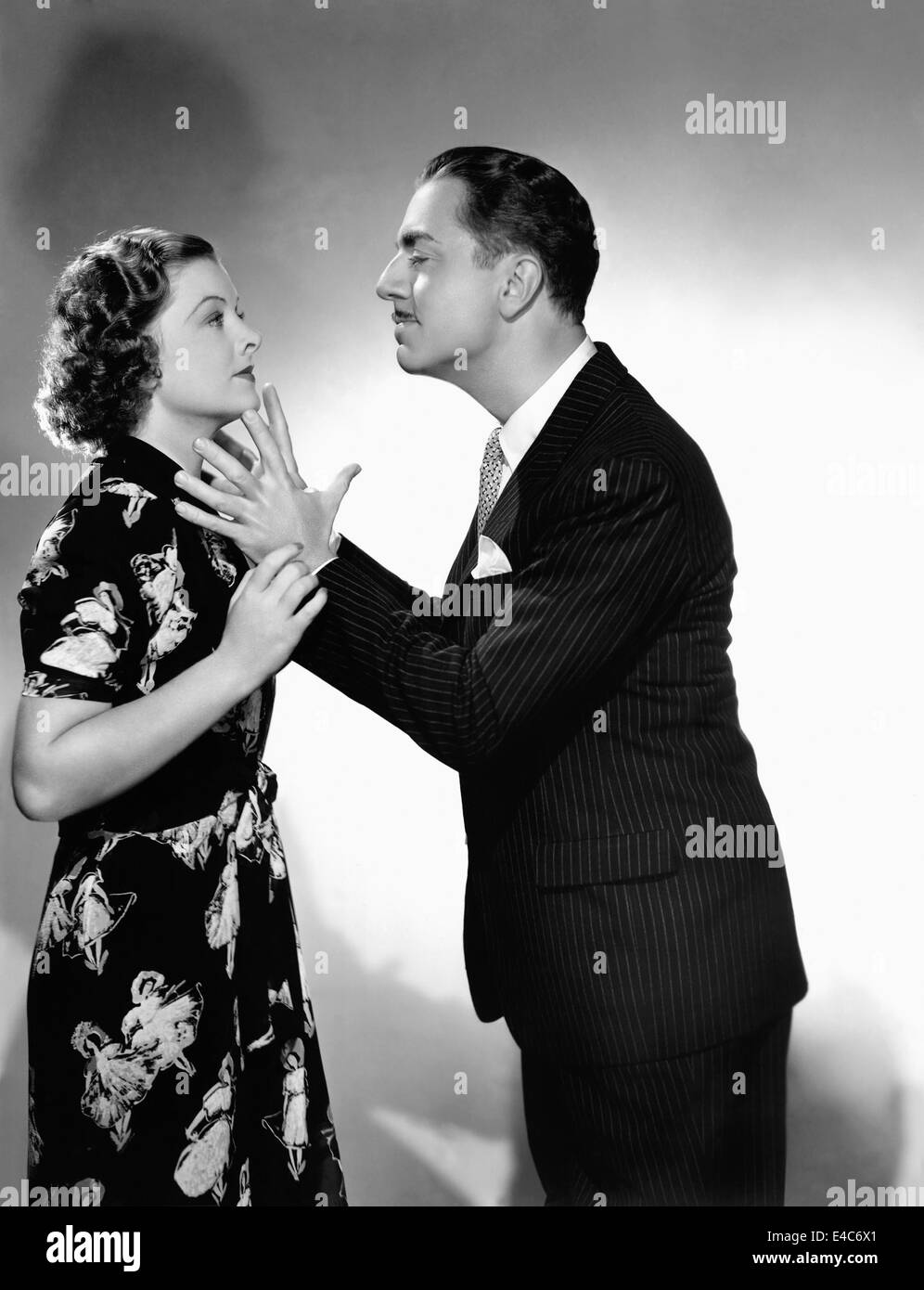Myrna Loy, William Powell, sul set del film, "doppio matrimonio", 1937 Foto Stock