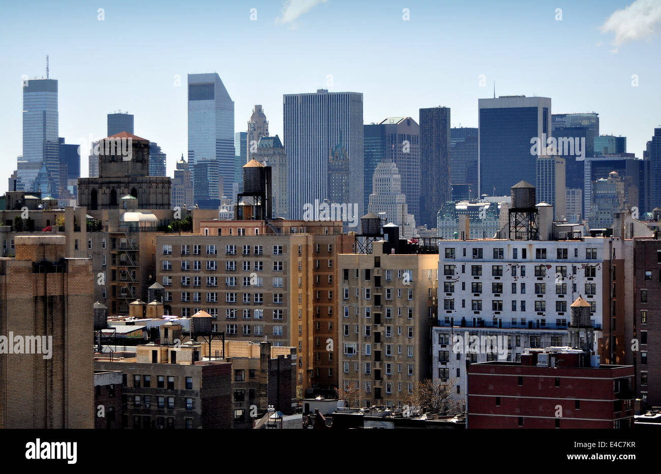 NYC: Midtown Manhattan grattacieli compresa la Citibank Torre (secondo da sinistra), l'edificio GM (centro) Foto Stock