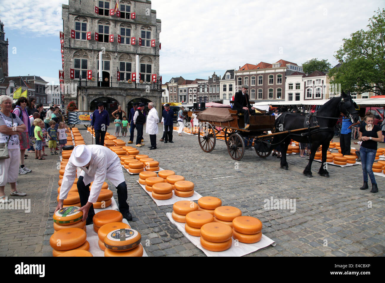 Formaggio Gouda.Formaggio Formaggio market.Holland.Netherlands.Dutch.Turismo. Foto Stock