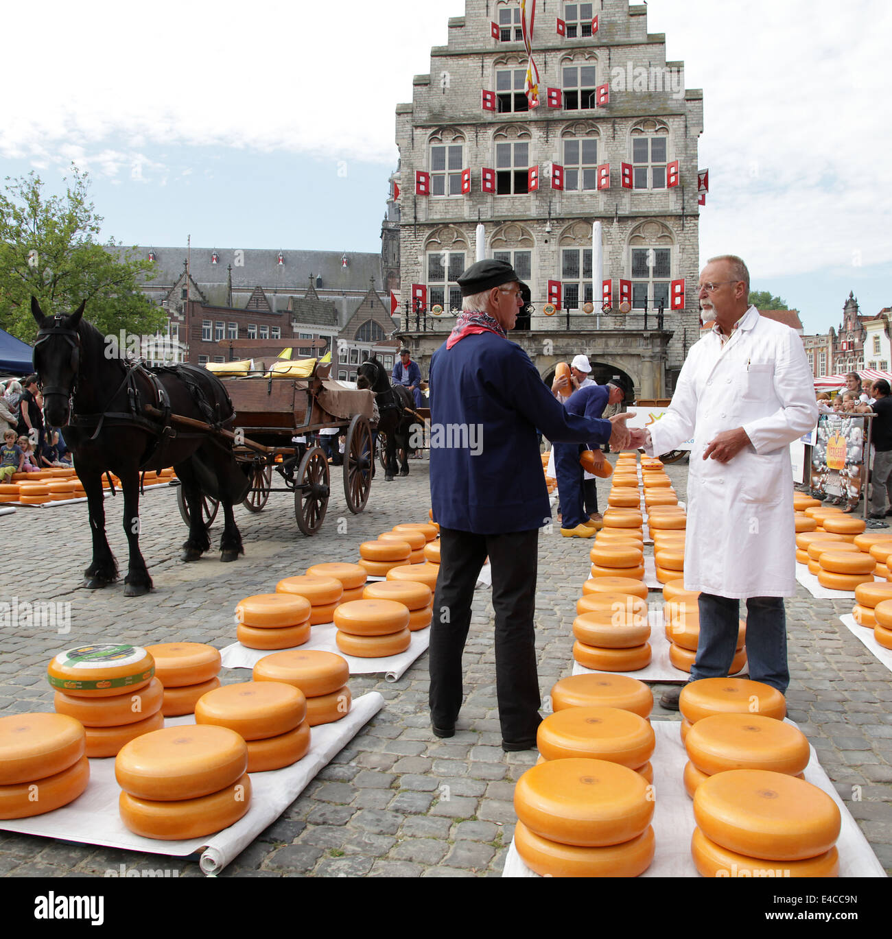 Formaggio Gouda.Formaggio Formaggio market.Holland.Netherlands.Dutch.Turismo. Foto Stock