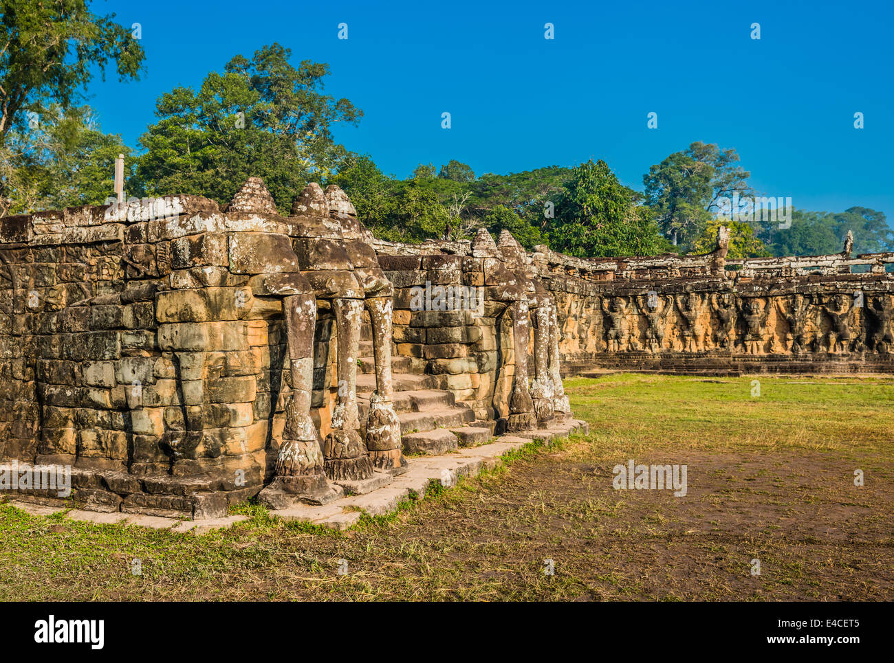 Elephant terrazza Angkor Thom Cambogia Foto Stock