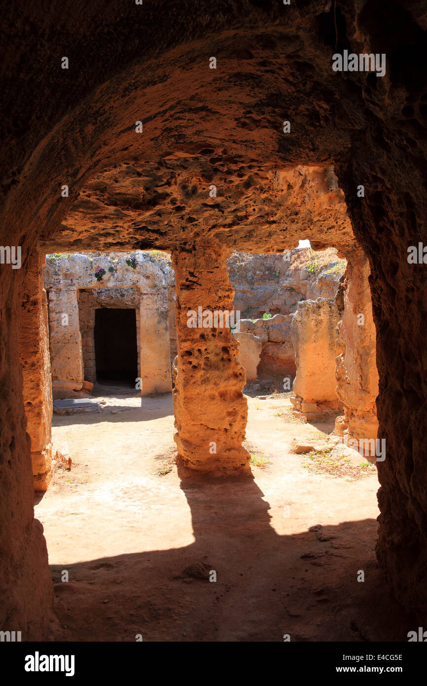 Tombe dei Re, Paphos, Cipro sono un IV secolo A.C. necropoli, di camere funerarie del romano periodo ellenico Foto Stock