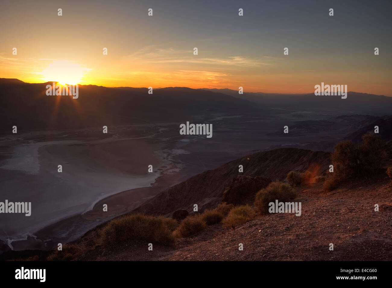 Sunset, sera, Dante, vista parco nazionale della Valle della Morte, CALIFORNIA, STATI UNITI D'AMERICA Foto Stock