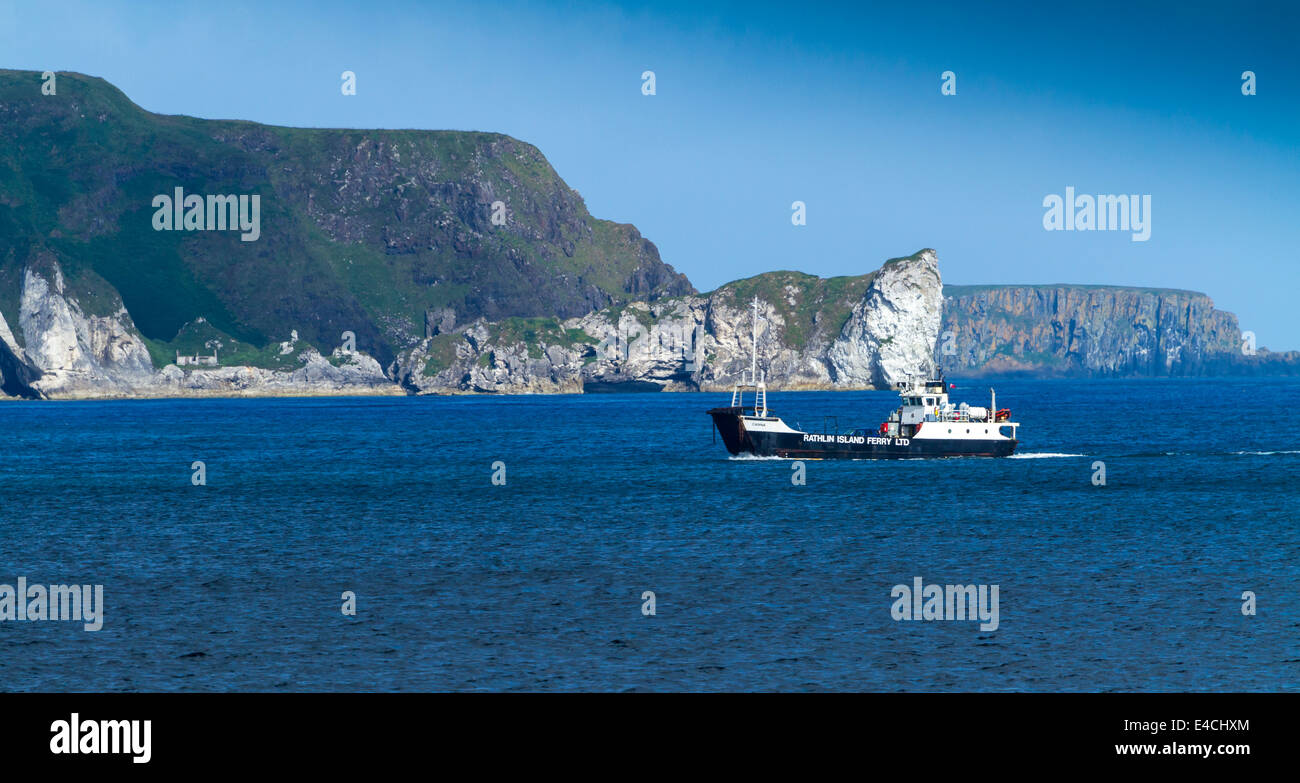 La MV Canna Rathlin Island Ferry Ballycastle Co. Antrim Irlanda del Nord Foto Stock