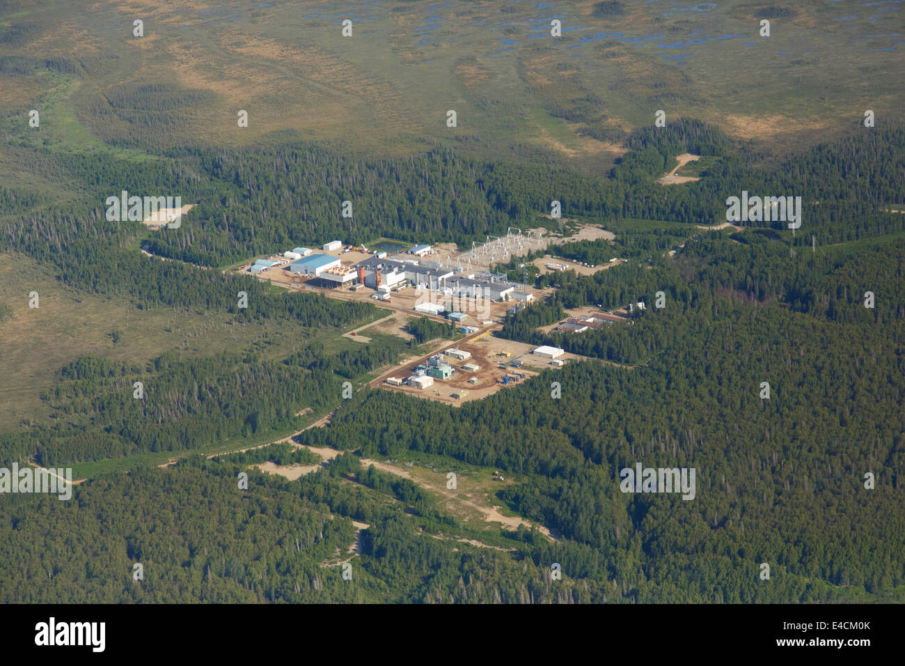 Vista aerea del Beluga Power Plant, Alaska. Foto Stock